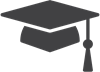 A black and grey graduation cap and tassel